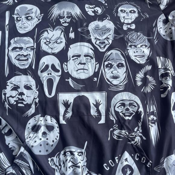 Horror Movie Hoodie Mens Extra Large Graphic Pullover Halloween Villain Faces - Picture 3 of 8